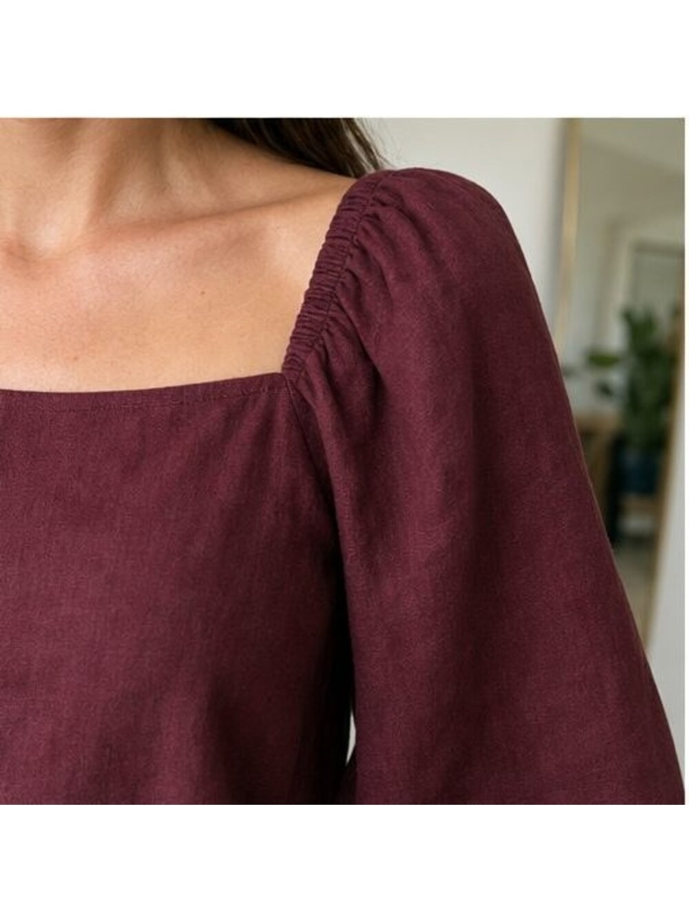 Burgundy Ruffle Blouse - Picture 4 of 6